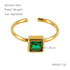 Wholesale Women's Fashion Stainless Steel Ring With Square Love Shape And Flower Design Inlaid With Zircon