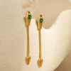 Wholesale Women's Fashion Stainless Steel Snake Element Earrings With Geometric And Animal Patterns Electroplated