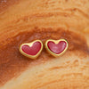 Wholesale Women's Fashion Stainless Steel Vacuum Real Gold Plated Heart Shape Earrings Jewelry Accessories
