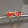 Wholesale Women's Fashion Stainless Steel Vacuum Real Gold Plated Heart Shape Earrings Jewelry Accessories