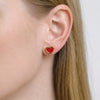 Wholesale Women's Fashion Stainless Steel Vacuum Real Gold Plated Heart Shape Earrings Jewelry Accessories