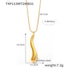 Wholesale Women's Fashion 316L Stainless Steel Water Drop Hollow Pendant Necklace And Earrings With Electroplating