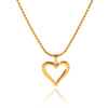 Wholesale Women's Fashion Stylish Stainless Steel And Titanium Steel Cut Out Heart Geometric Pendant Necklace With Electroplating And Box Chain