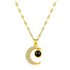 Wholesale Women's Fashion Temperament Diamond Moon Projection Necklace With Geometric Pattern Metal Material