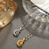 Wholesale Women's Fashion Temperament Diamond Moon Projection Necklace With Geometric Pattern Metal Material