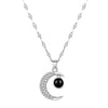 Wholesale Women's Fashion Temperament Diamond Moon Projection Necklace With Geometric Pattern Metal Material