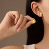 Wholesale Women's Fashion Titanium Steel And Pearl Flower Earrings With Electroplating Treatment