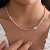 Wholesale Women's Fashion 316L Stainless Steel Beaded Pearl Clavicle Necklace With Electroplating