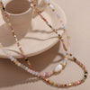 Wholesale Women's Fashion 316L Stainless Steel Beaded Pearl Clavicle Necklace With Electroplating