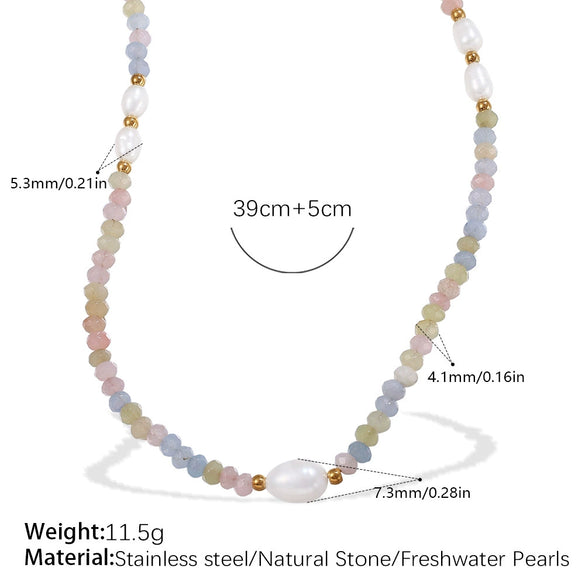 Wholesale Women's Fashion 316L Stainless Steel Beaded Pearl Clavicle Necklace With Electroplating