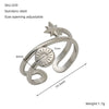 Wholesale Women's Fashion Titanium Steel Geometric Hollow Opening Adjustable Ring With Electroplating