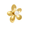 Wholesale Women's Fashion Titanium Steel Geometric Irregular Petal Scarf Buckle Ring With Pearl And Electroplating