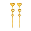 Wholesale Women's Fashion Titanium Steel Goldplated Heartshaped Tassel Earrings