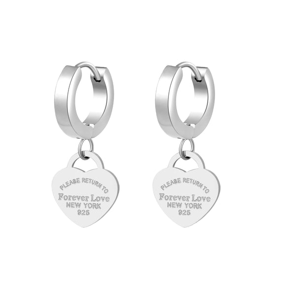 Wholesale Women's Fashion Titanium Steel Heart Pendant Cross Chain Necklace With Electroplating