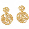 Wholesale Women's Fashion Titanium Steel Hollow Irregular Round Electroplated Geometric Earrings