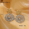 Wholesale Women's Fashion Titanium Steel Hollow Irregular Round Electroplated Geometric Earrings