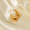 Wholesale Women's Fashion Titanium Steel 18K Gold Plated Cold Wind Water Drop Earrings With Geometric Design Electroplating
