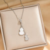 Wholesale Women's Fashion Titanium Steel Necklace With Copper Pendant And Real Gold Electroplated Tassel Gourd Design