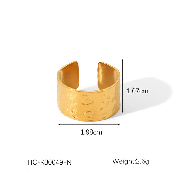 Wholesale Women's Fashion Titanium Steel Open Ring With Heart Star Geometric Patterns Electroplated