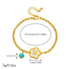 Wholesale Women's Fashion Vintage Goldplated Stainless Steel Fivepetal Flower Chain Bracelet