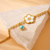 Wholesale Women's Fashion Vintage Goldplated Stainless Steel Fivepetal Flower Chain Bracelet