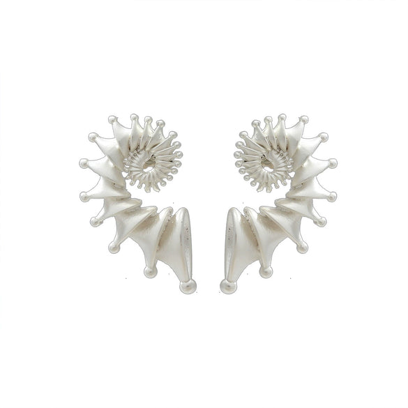 Wholesale Women's Fashion Wave Pattern Zinc Alloy Conch Earrings With Electroplating