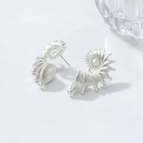 Wholesale Women's Fashion Wave Pattern Zinc Alloy Conch Earrings With Electroplating