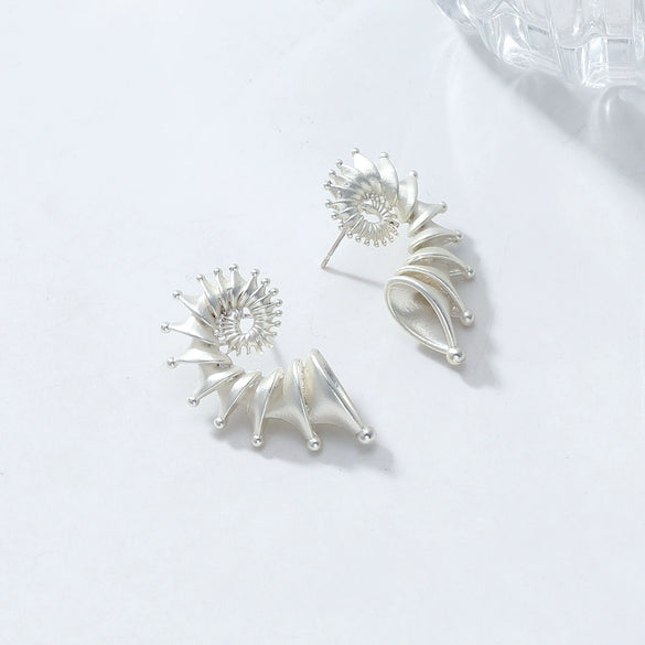 Wholesale Women's Fashion Wave Pattern Zinc Alloy Conch Earrings With Electroplating