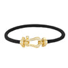Wholesale Women's Fashion Woven Milan Rope Bracelet With Horseshoe Buckle And U Head Micro Inlaid Zircon Electroplated