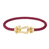 Wholesale Women's Fashion Woven Milan Rope Bracelet With Horseshoe Buckle And U Head Micro Inlaid Zircon Electroplated