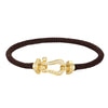 Wholesale Women's Fashion Woven Milan Rope Bracelet With Horseshoe Buckle And U Head Micro Inlaid Zircon Electroplated