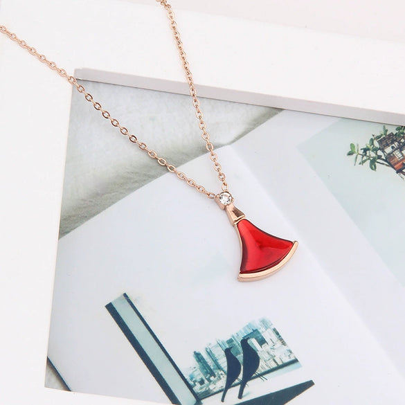 Wholesale Women's Fashionable All Match Small Skirt Necklace Titanium Steel Electroplated