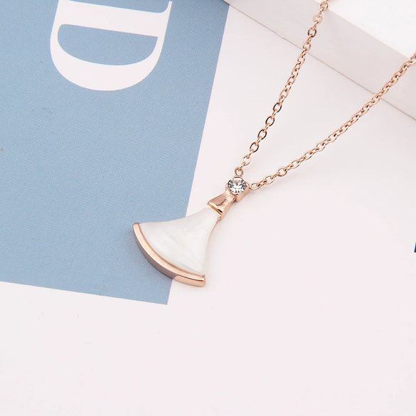 Wholesale Women's Fashionable All Match Small Skirt Necklace Titanium Steel Electroplated