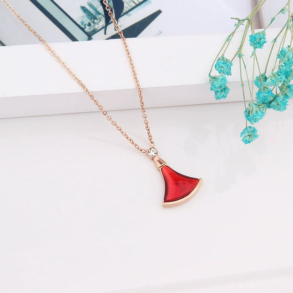 Wholesale Women's Fashionable All Match Small Skirt Necklace Titanium Steel Electroplated