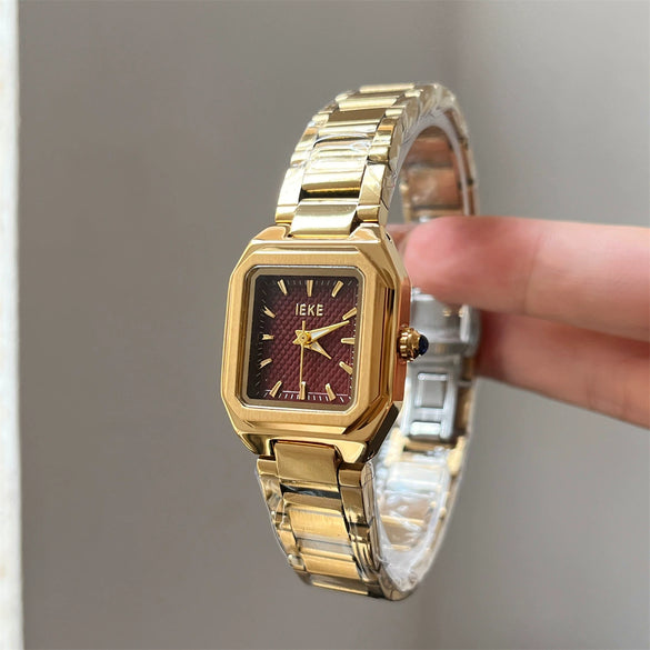 Wholesale Women's Fashionable Artistic Minimalist Square Quartz Watch With Metal Case Alloy Strap And Ordinary Glass Mirror