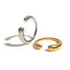 Wholesale Women's Fashionable Cold Style Titanium Steel Oval Open Ring With Geometric Pattern And Electroplating