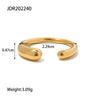 Wholesale Women's Fashionable Cold Style Titanium Steel Oval Open Ring With Geometric Pattern And Electroplating