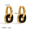 Wholesale Women's Fashionable Elegant Diamondstudded Heartshaped Geometric Stainless Steel 18K Gold Vacuum Real Gold Plated Earrings