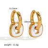 Wholesale Women's Fashionable Elegant Diamondstudded Heartshaped Geometric Stainless Steel 18K Gold Vacuum Real Gold Plated Earrings