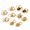 Wholesale Women's Fashionable Elegant Diamondstudded Heartshaped Geometric Stainless Steel 18K Gold Vacuum Real Gold Plated Earrings