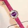 Wholesale Women's Fashionable Elegant Rhinestone Quartz Watch With Genuine Leather Strap And Alloy Case
