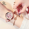Wholesale Women's Fashionable Elegant Rhinestone Quartz Watch With Genuine Leather Strap And Alloy Case