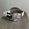 Wholesale Women's Fashionable Elegant Round Dial Alloy Case Super Fiber Strap Snake Pattern Watch