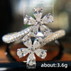 Wholesale Women's Fashionable Flower Ring Copper Simulated Zircon Water Drop Pearshaped Open Ring
