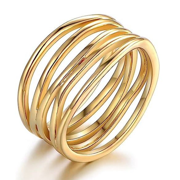 Wholesale Women's Fashionable Geometric Copper Ring With Electroplating Process