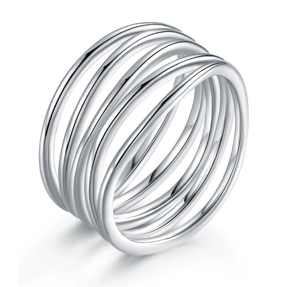 Wholesale Women's Fashionable Geometric Copper Ring With Electroplating Process