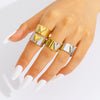 Wholesale Women's Fashionable Geometric Heartshaped Stainless Steel 18K Goldplated Ring