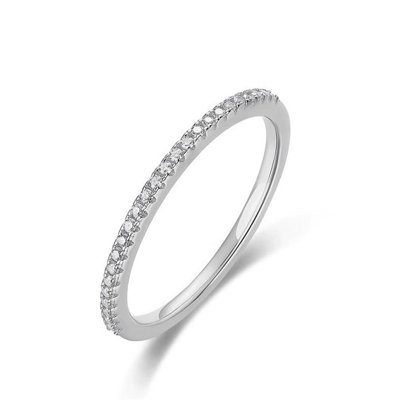 Wholesale Women's Fashionable Geometric Moissanite Silver Ring With Diamond Microinlaid