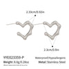 Wholesale Women's Fashionable Heartshaped Titanium Steel And Stainless Steel Earrings With Vacuum Real Gold Plating In Pvd Furnace