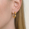 Wholesale Women's Fashionable Heartshaped Titanium Steel And Stainless Steel Earrings With Vacuum Real Gold Plating In Pvd Furnace